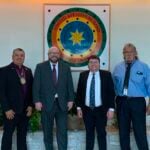 At the United Keetoowah Band of Cherokee Indians of Oklahoma. Assistant Chief Jeff Wacoche, Jeffrey Nelson, Kehl Van Winkle, and Chief Joe Bunch